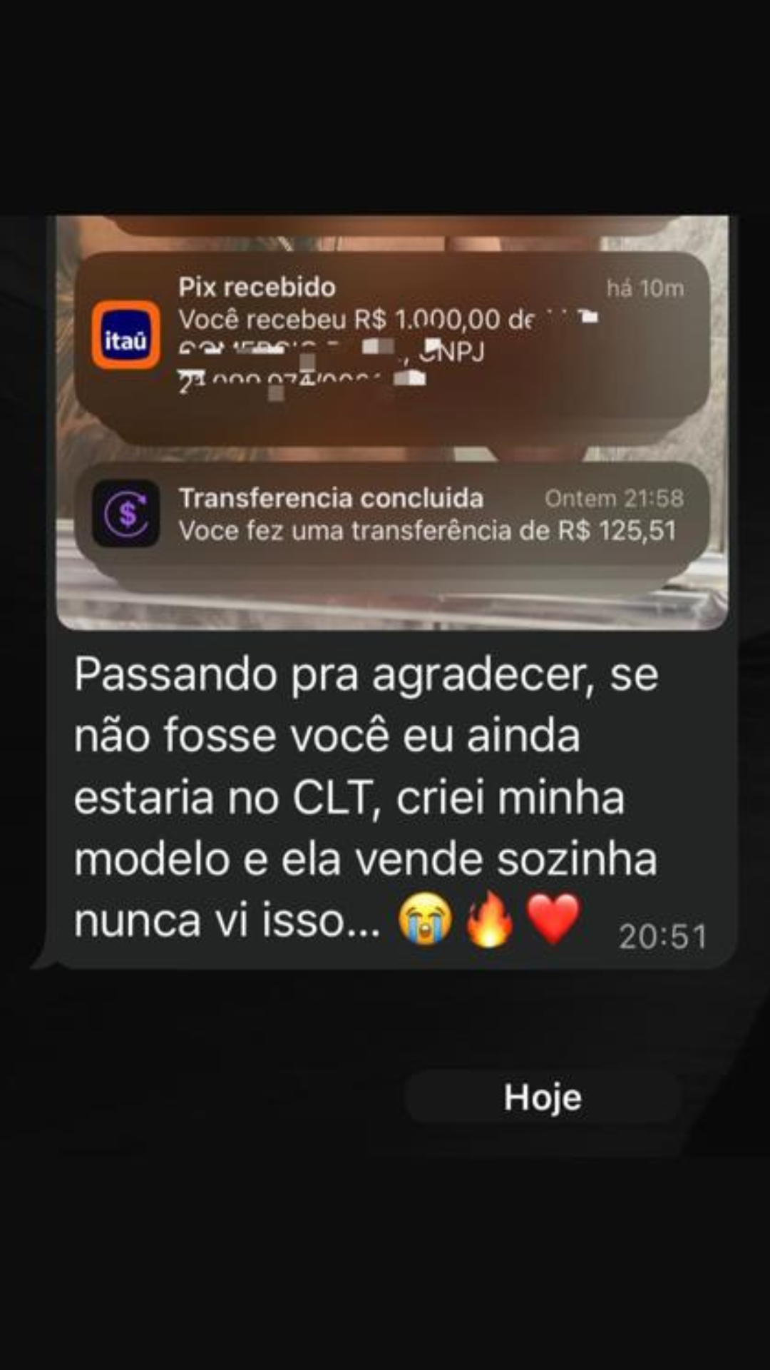 Terceiro depoimento de cliente