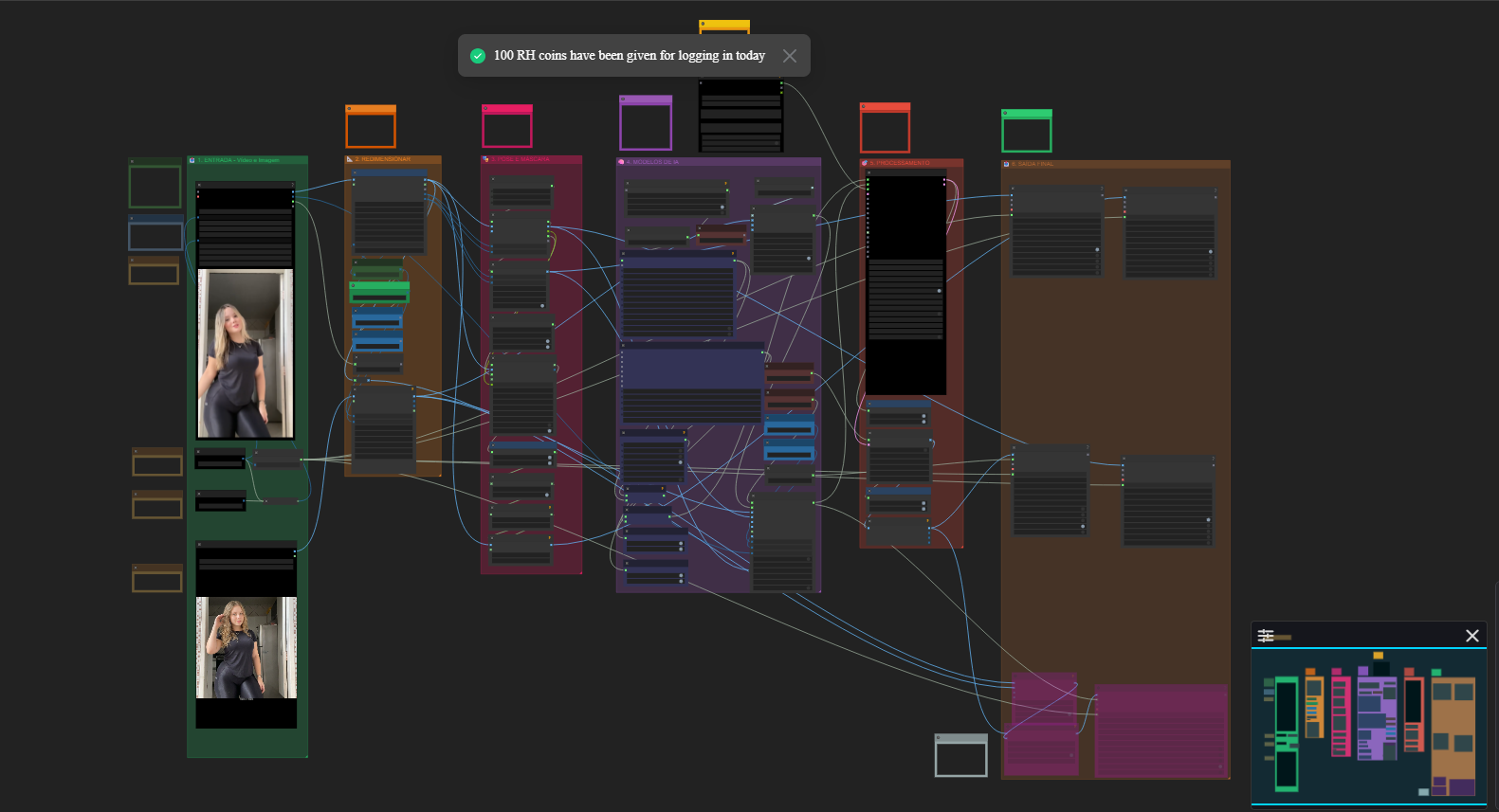 Print do workflow funcionando na nuvem